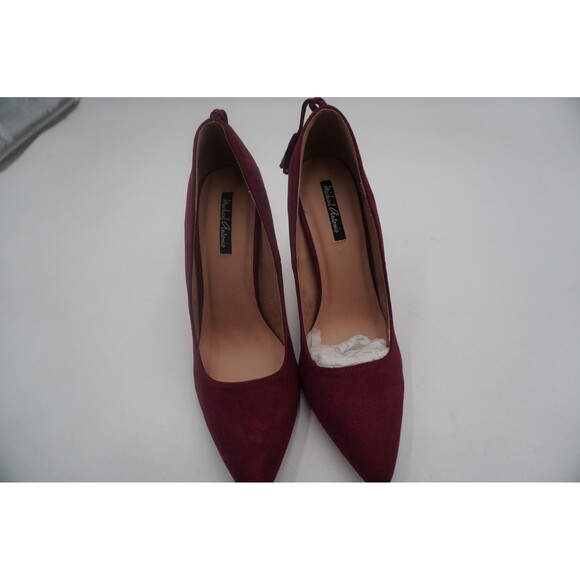 Michael Antonio Magenta Faux Suede Pointed Toe Stiletto Pumps Corset Back Size 9 - Picture 3 of 11